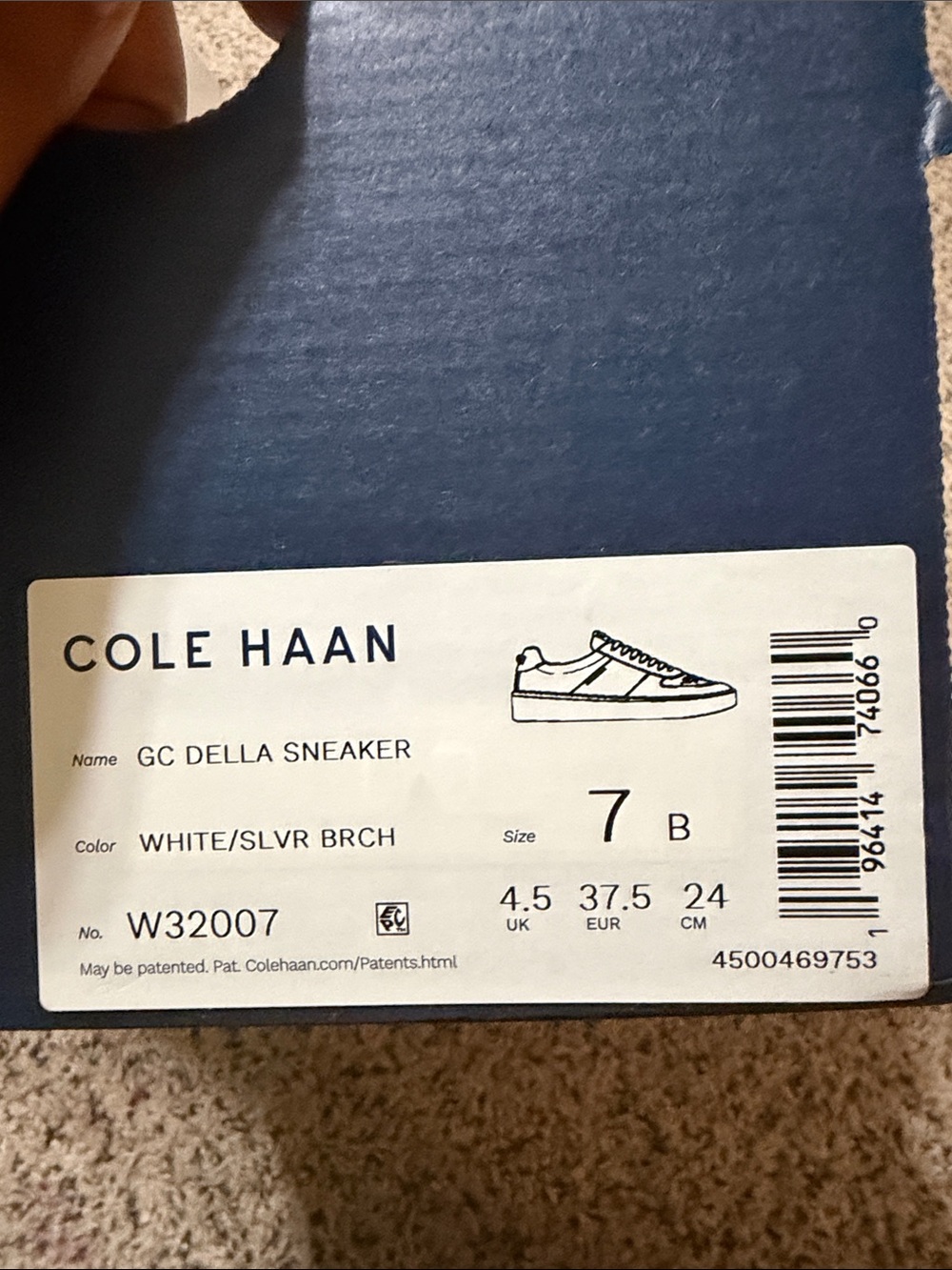 Cole Haan GC Della Sneaker in White and Silver Birch